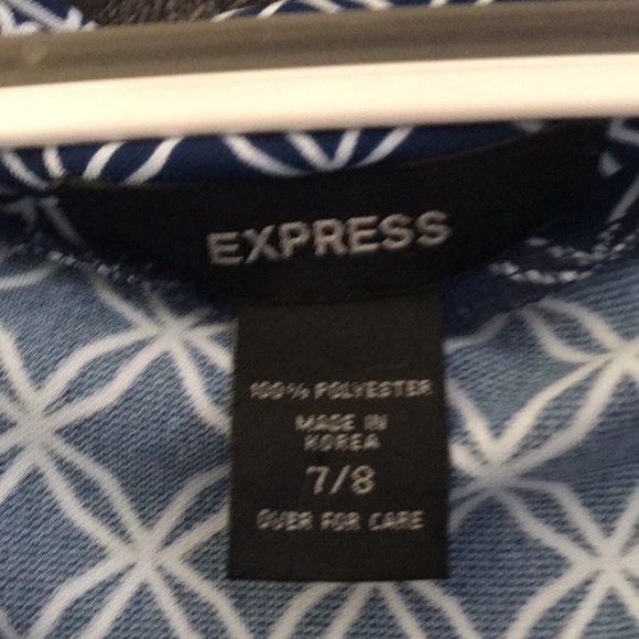 Express size 8 Diamond Star Jersey Dress with Draped Neckline & Tie Waist - Picture 3 of 3